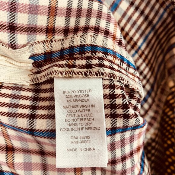 Belle Vere pull on Plaid High Rise Wide Leg Cropped Flat Front pants size 8 - Picture 14 of 16